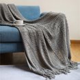 thumbnail image 3 of Jubipavy Blankets Sofa Cover Blanket, Solid Color, Summer Office AIRconditioning Nap Blanket, Knitted Small Blanket, 3 of 4