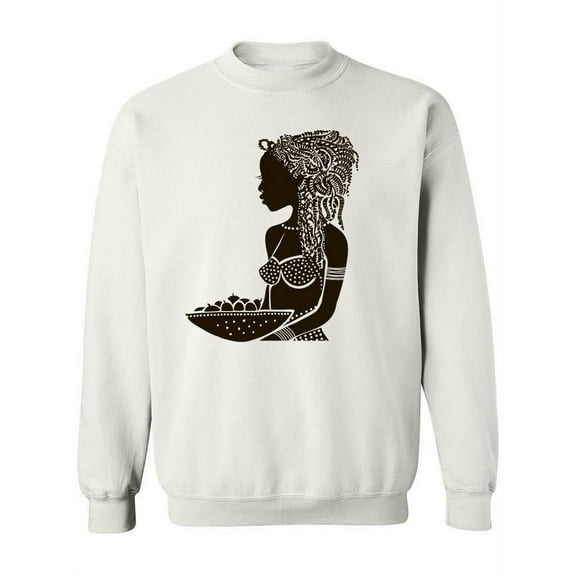 African Girl With Fruit Sweatshirt Women -Image by Shutterstock, Female x-Large