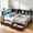 Twin Black, variant on Leumius Corner Bed Frame with Storage Bookcase, Twin Daybed with LED Lights & 2 Drawers, Metal Platform Bed with Headboard and Charging Station for Bedroom Guest Room Black