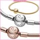 thumbnail image 2 of Charms Fit Pandora Jewelry Momentos Smooth Chain Cadena de serpiente Rose Gold Series 925 Pulsera de plata esterlina Joyería de bricolaje Joya Pulsera con brazo redondo Día de las madres Summer, 2 of 3