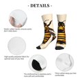 thumbnail image 6 of Crew Socks for Women Men, Honey Bee  Moisture Running Athletic Football Striped Socks Cushion Tube Socks, 6 of 7