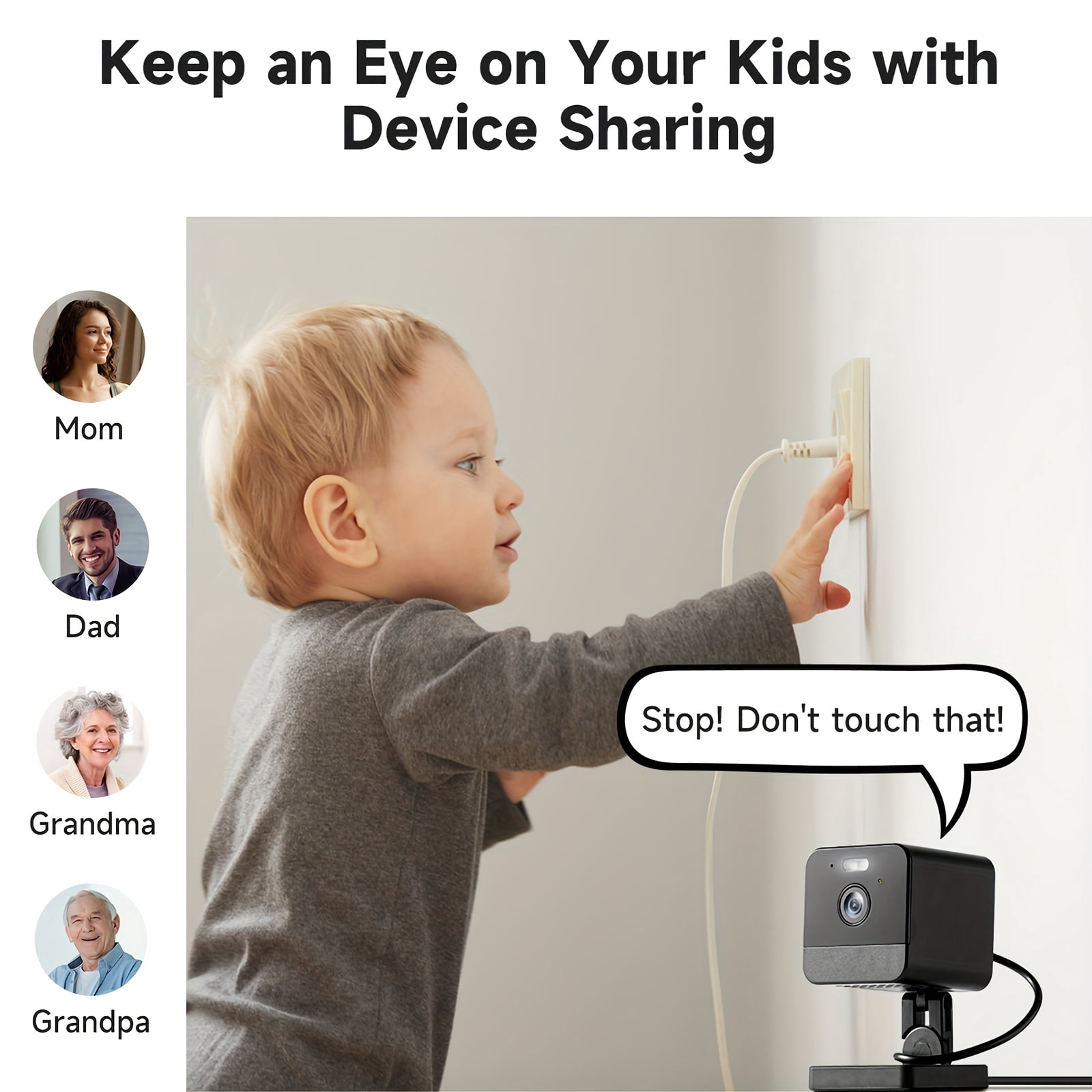 2.4G/5G WiFi Security Camera, Indoor Home/Baby/Pet Monitor, Full Color Night Vision, Motion Detection, 2-Way Audio & Siren, Cloud/SD Card, Smartphone App, USB Powered