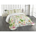 thumbnail image 3 of Ambesonne Zoo Quilted Bedspread Set 3 Pcs, Happy Jungle Zoo Animals, Queen Size, Multicolor, 3 of 5
