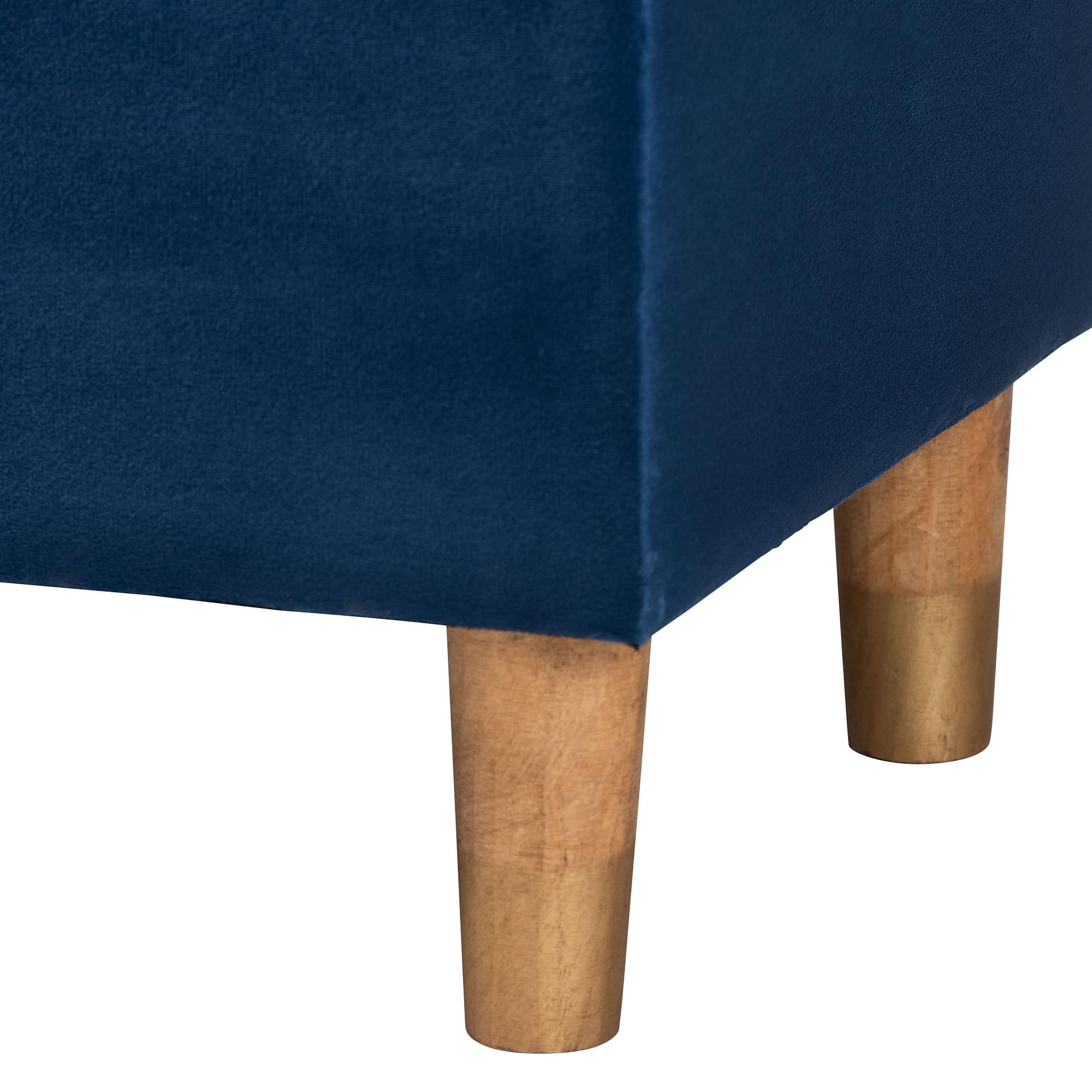 Baxton Studio Elias Modern Ottoman, Navy Blue