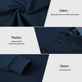 thumbnail image 4 of SPEEDRUN Men's Golf Polo Shirts Casual Business Long Sleeve Polo Shirt for Men Moisture Wicking Dry Quickly Cationic Tennis Golf T-Shirts Navy M, 4 of 10
