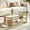 Gold-Clear, variant on 47" Modern Oval Coffee Table, Tempered Glass Top, Polished Stainless Steel Frame & Fluted Metal Accent, 2-Tier Cocktail Table for Living Room