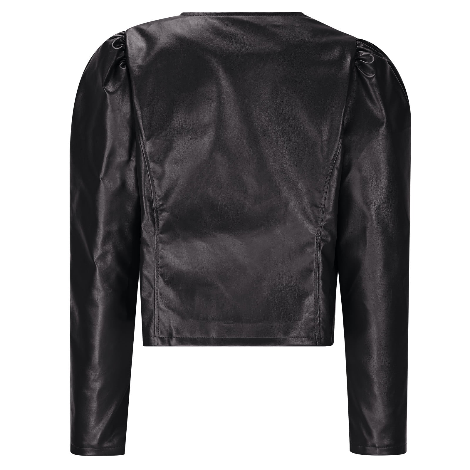【美品】BULKY SLEEVE CROPPED JACKET TKLPEHG Women's Puff Sleeve Cropped Jacket Faux Leather Casual