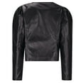 thumbnail image 7 of Zpanxa Women's Vegan Leather Biker Jacket Short Cropped Motorcycle Style Hoodless Long Sleeve Outerwear, 7 of 7