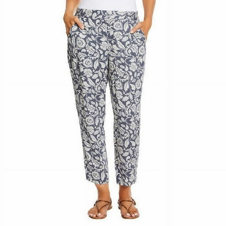 Jessica Simpson Ladies Printed Pull-on Pant (Batik Flora, Small)