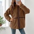 thumbnail image 2 of QHFBli Womens Coat Casual Lapel Full Zip Jacket Long Sleeve Oversized Warm Winter Outwear with Pockets, 2 of 5