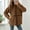 Brown, variant on Plus Size Cozy Shearling Coat With Stand Collar Warm Winter Overcoat Casual Outerwear For Fall And Winter Puff Jackets for Women Duster Coat Women