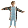 thumbnail image 7 of FORMRS Niños Bathrobe Unisex Hooded Robe Soft Plush Pajamas Sleepwear, Size 2-3T, Blue Geometric, 7 of 7