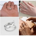 thumbnail image 4 of Anillo de abrazo para mujeres y niñas de plata de ley 925, anillos de abrazo de oro abrazando las manos abiertas P, 4 of 5