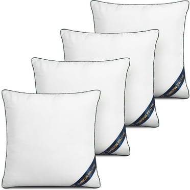 Utopia Bedding Premium Microfiber Decorative Pillows 4-Pack, 18x18 inches White, Throw pillow Inserts, Fluffy Cusion for Bed, Sofa & Couch