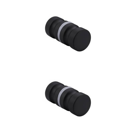 Yuarrent Perilla de puerta de vidrio individual espalda con espalda de aleación de aluminio tirador de superficie lisa manija herrajes para L/Negro 2piezas