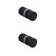 thumbnail image 2 of Injueey perilla de puerta de vidrio simple espalda con espalda manija de puerta de superficie lisa gabinete herrajes para muebles de doble cara L/Negro 2piezas, 2 of 6