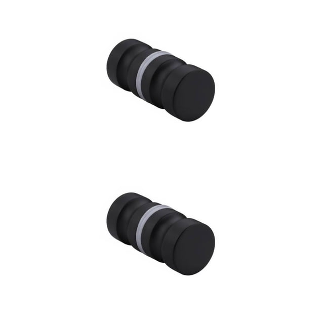 Yuarrent Perilla de puerta de vidrio individual espalda con espalda de aleación de aluminio tirador de superficie lisa manija herrajes para L/Negro 2piezas