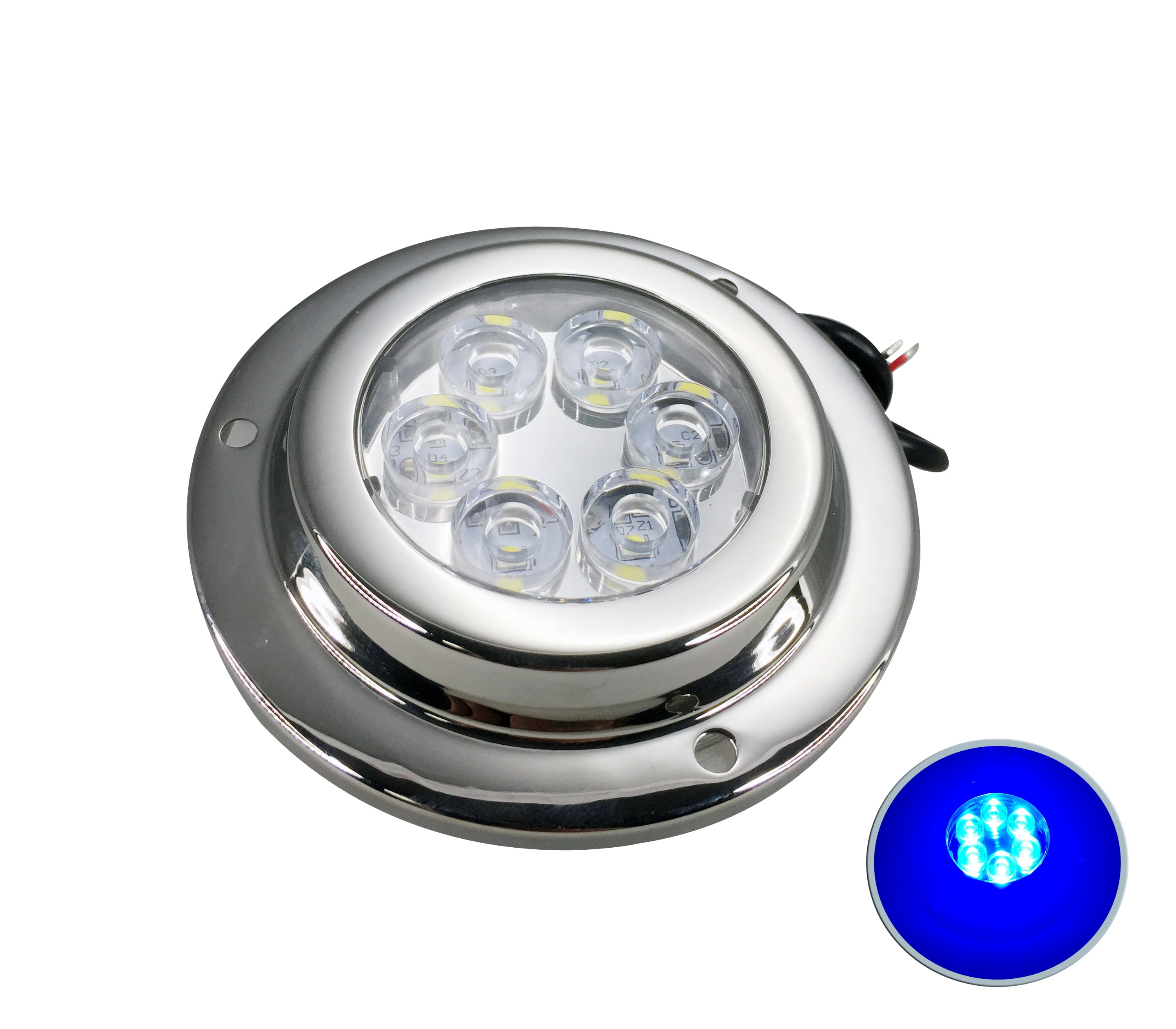 Bass Boat PactradeMarine 2X 21 LED 12V Trim Tab Transom Light Bar Blue Pontoon Boat Lights - Foto 9