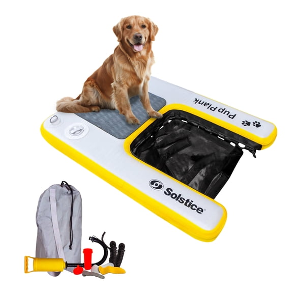Solstice Inflatable Pup Plank Mini Dog Ramp Water Float Ladder Step and Bag