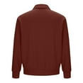 thumbnail image 5 of HomeDM Mens Quarter Zip Pullover Tops, Long Sleeve Waffle Texture Solid Color Sweatshirts, Wine, 5 of 6