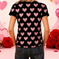 thumbnail image 4 of Womens Mens Valentines Day Graphic Tees Short Sleeve Couple Bow Tee Shirts Valentine Boyfriend Girlfriend Matching Tops, S Black, 4 of 7