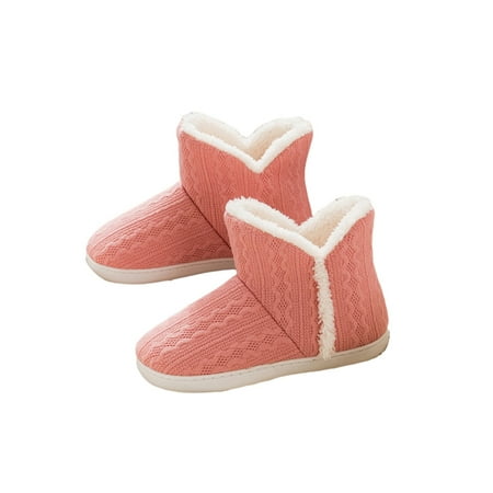 

UKAP Women Comfort Warm Fluffy Faux Plush Slipper Boots Soft Ankle Booties House Shoes Anti-Slip Sole Indoor Outdoor