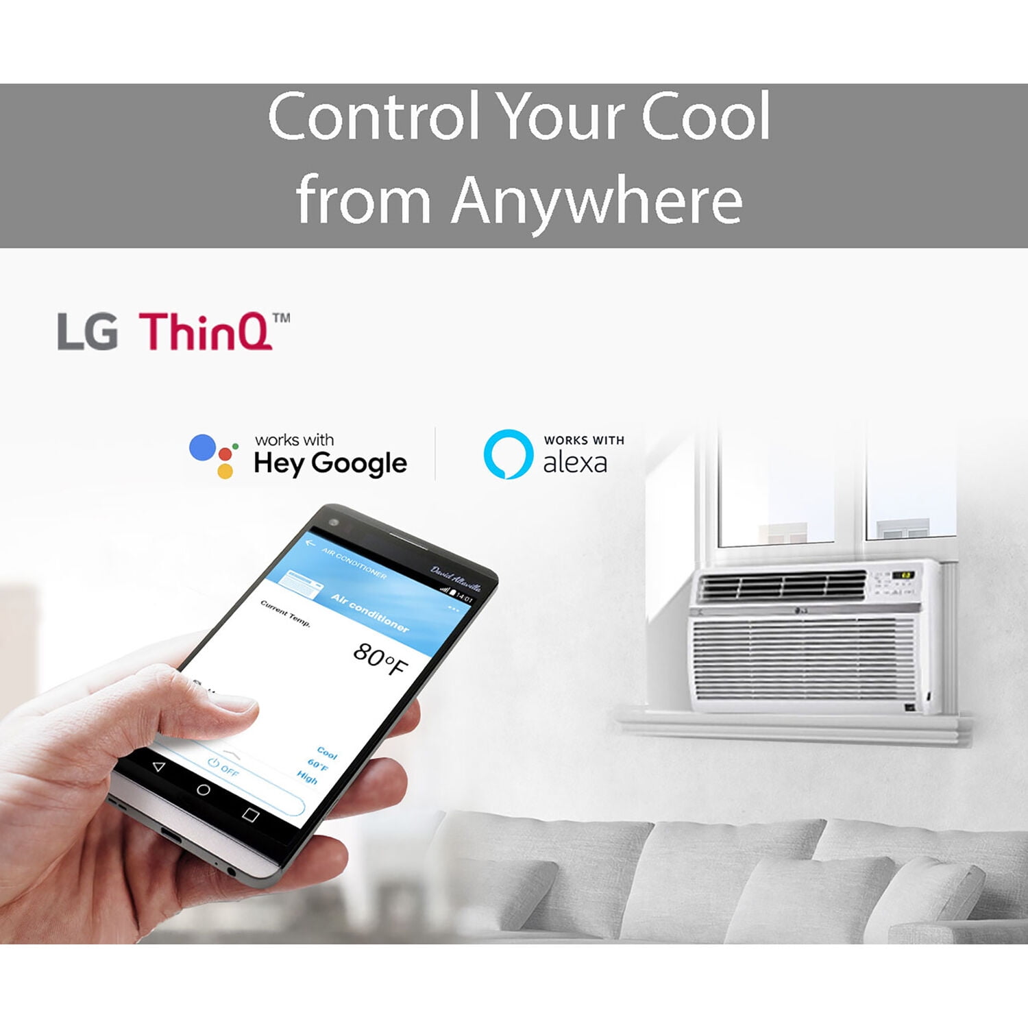 LG Energy Star 8,000 BTU 115V Window Air Conditioner with Wi-Fi Control