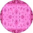 thumbnail image 1 of Ahgly Company Indoor Round Oriental Pink Traditional Area Rugs, 7' Round, 1 of 4