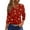 Red, variant on HaHaHappy Merry Christmas Shirts Womens Plus Size Ugly 3/4 Sleeve T-Shirts Christmas Print Dressy Tunic Tops V Neck Vintage Three Quarter Length Blouses Cute Pullover Dark Green M