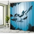 thumbnail image 4 of Ambesonne Underwater Shower Curtain, Mermaid and Dolphins, 69"Wx84"L, Blue Black Petrol Blue, 4 of 4