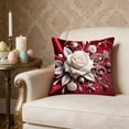 thumbnail image 6 of Yhmxh White Roses Throw Pillow Covers 18x18 Inch Floral Cushion Cases for Bedroom or Living Room, Romantic Rose Decorative Pillowcases Sofa Cushion Covers for Elegant Home Decor, 6 of 6