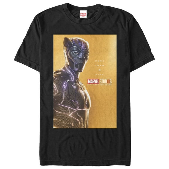 Men's Marvel 10 Years Anniversary Panther  Graphic Tee Black 3X Large