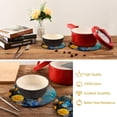 thumbnail image 6 of FREEAMG Blue & Yellow Flowers Trivets Pot Holders Set of 2 Decoration Potholders for Kitchens Pure Cotton Thread Weave Trivets,Hot Pads for Kitchens,Coasters,Placemats,Spoon, 6 of 7