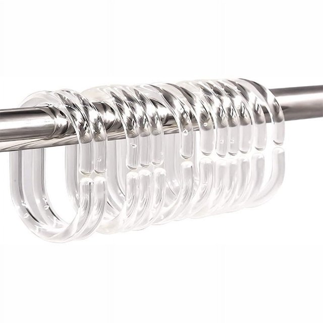 24 Uds anillos de cortina de ducha de plástico ganchos de cortina en forma de C para cortina de puerta, cortina de ventana Sincero Electrónica