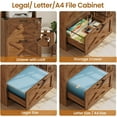thumbnail image 6 of 2 Drawer File Cabinet with Lock, Wood Filing Cabinet fits Letter, Legal, A4 Size, Hanging File Folders, Farmhouse File Cabinets for Home Office with Adjustable Storage Shelf (Brown), 6 of 7