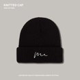 thumbnail image 1 of Gorro de punto para hombre, gorro de lana rizada con bordado de cabeza grande, estilo callejero, para niños, 1 of 6