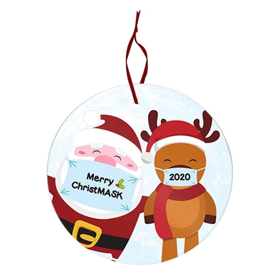 AnuirheiH 2022 Wooden Christmas Hanging Ornaments Christmas Tree Pendant Santa Claus Souvenir Tree Hanging Ornaments