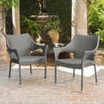 thumbnail image 2 of GDF Studio Nazir Outdoor Wicker Stacking Dining Chairs, Set of 2, Gray, 2 of 8