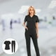 thumbnail image 4 of Comfort Nursing Scrub Set Uniformes con Bolsillos Tops Pantalones de Delgada Moda Unisex con Cuello en V Ropa de Tr , Negro METRO Salvador Pantalones superiores, 4 of 7