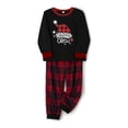 thumbnail image 2 of Family Christmas Pajamas Matching Sets Graphic Alphabet Letter Printed Crewneck Long Sleeve Shirts with Plaid Pants Outfits Red Kids 4-5 Years, 2 of 4