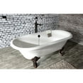 thumbnail image 3 of Aqua Eden VCTDE7232NL5 72-Inch Cast Iron Oval Double Ended Clawfoot Tub (No Faucet Drillings) in White/Oil Rubbed Bronze, 3 of 10