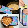 thumbnail image 5 of Yayeee Oven Mitts and Pot Holder Set of 4 Heat Resistant Kitchen Gloves Baking Hot Pad, Neon Starfish Pattern, 5 of 5