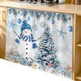 thumbnail image 2 of Blue Coastal Christmas Cabinet Curtain 35"Wx35"L, Dustproof Under Sink Skirt with Self Adhesive Tape, Xmas Tree Nautical Starfish Cabinet Curtain Cover for Kitchen Sink, Bathroom Vanity, Laundry Room, 2 of 9