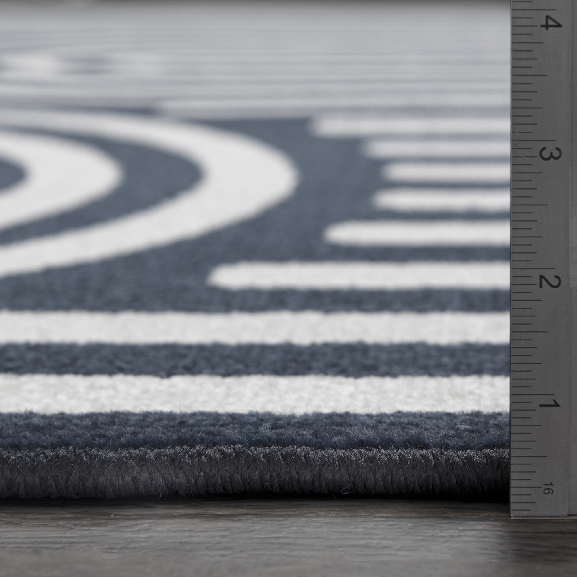 Loomaknoti Tecopa Sedvick 2' x 7' Blue Geometric Outdoor Runner Rug