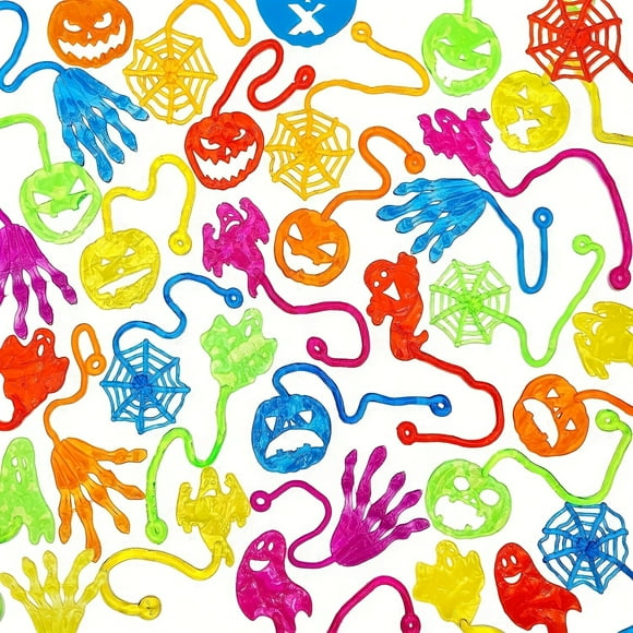 30 Pcs, Mains Collantes Extensibles Mixtes d'Halloween Pumpkin Ghost, Cadeaux de Fête, Friandises d'Halloween Ou Jouets de Farces pour Sacs-Surprises, Boîte au Trésor, Prix de Classe, Remplissages de Piñata