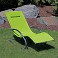 thumbnail image 2 of Sunnydaze Steel Outdoor Rocking Wave Lounge Chair with Pillow - Green, 2 of 8