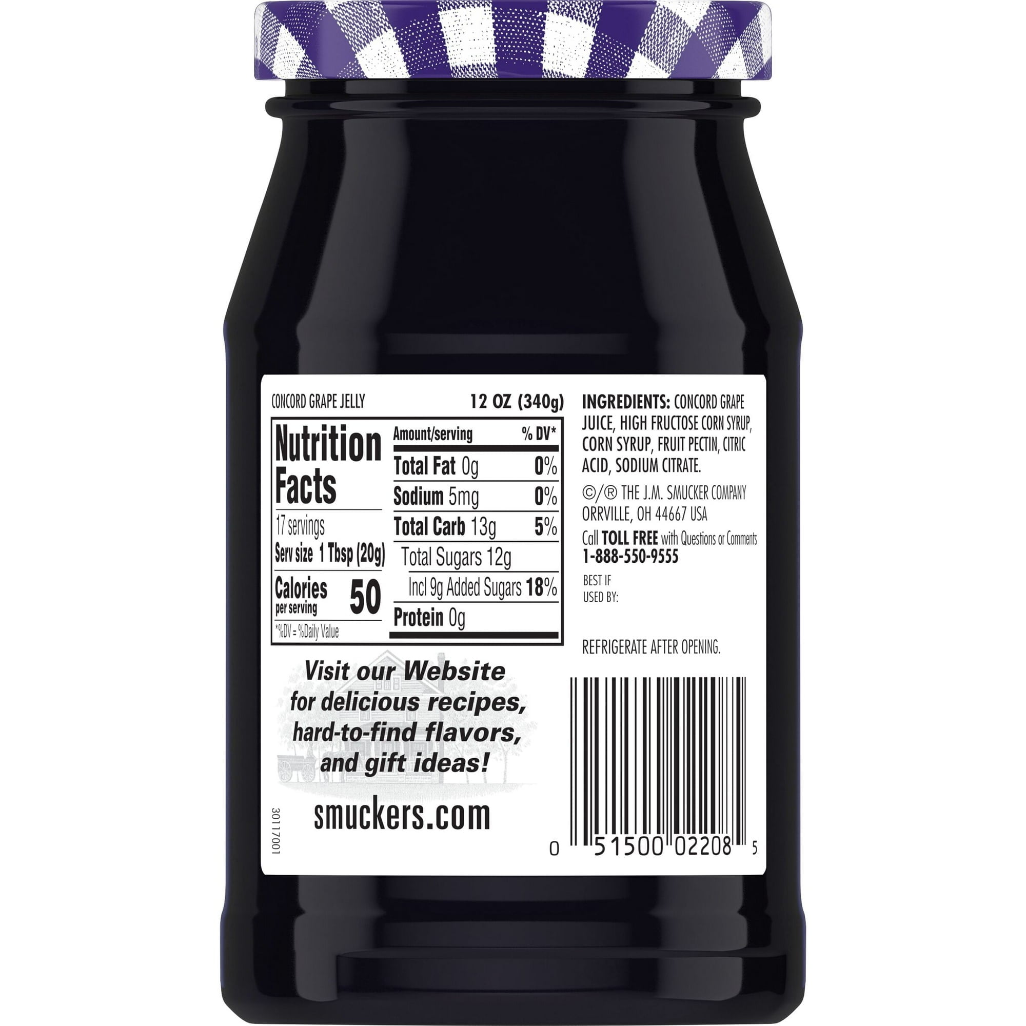 Smucker's, Concord Grape Jelly 12 oz (Pack of 3)