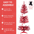 thumbnail image 6 of Tcbosik 4ft Lighted Artificial Christmas Tree with 50 UL Lights, Pre-lit Xmas Tree with 122 Branch Tips for Home Office Party Decor, Easy Assembly, Red, 6 of 6