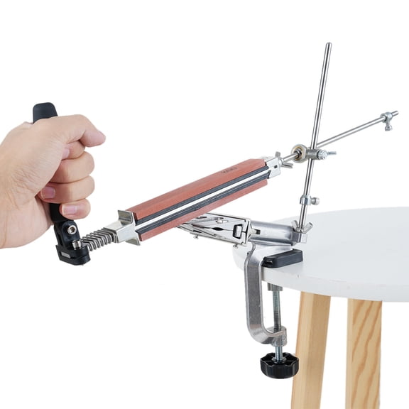 Xirurus 360° Rotating Knife Sharpening Station with 6‑Grit Stainless Steel Whetstones – Adjustable 15° Angle, 180° Flip Clamp, Home & Chef Kitchen Knife Grinder