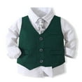 thumbnail image 3 of iEFiEL Kids Toddlers Boys Formal Gentleman Suit Outfit Dress Shirt with + Bow Tie + Tuxedo Vest + Pants, 3 of 7